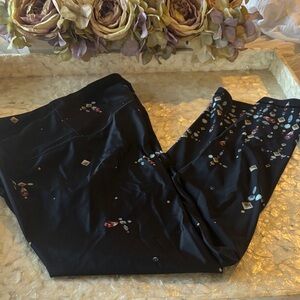 Victoria's Secret Black Leggings with Colorful Accents